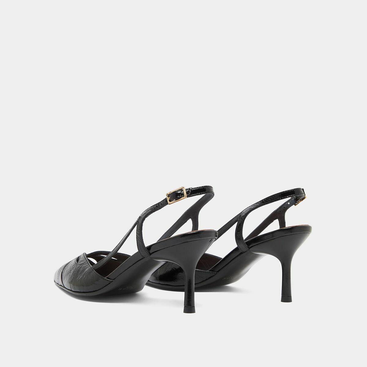 Damour Leather Slingback Heels black, JONAK
