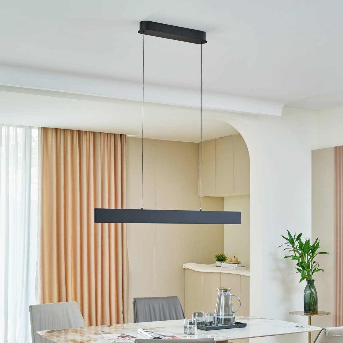 Suspension moderneLED, Philine noir sable, LUCANDE