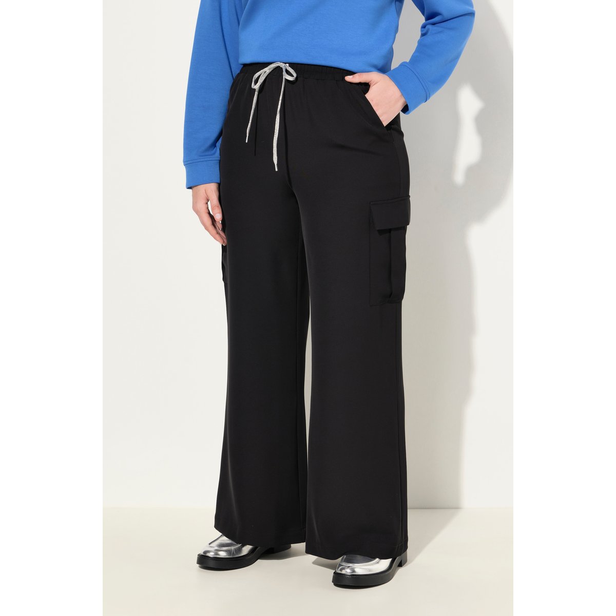 Pantalon cargo jambe droite noir, ULLA POPKEN