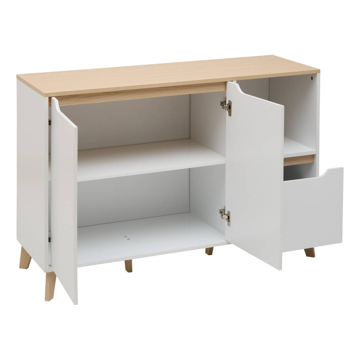 Buffet rectangulaire avec portes et tiroir LUMA blanc, 5FIVE SIMPLY SMART