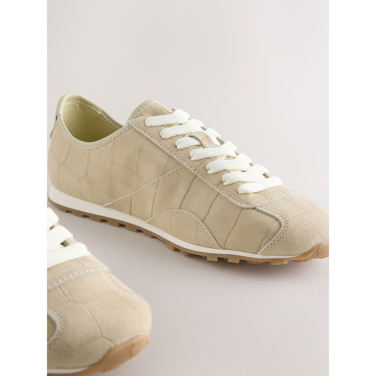 Baskets fines en cuir forever comfort® naturel, NEXT