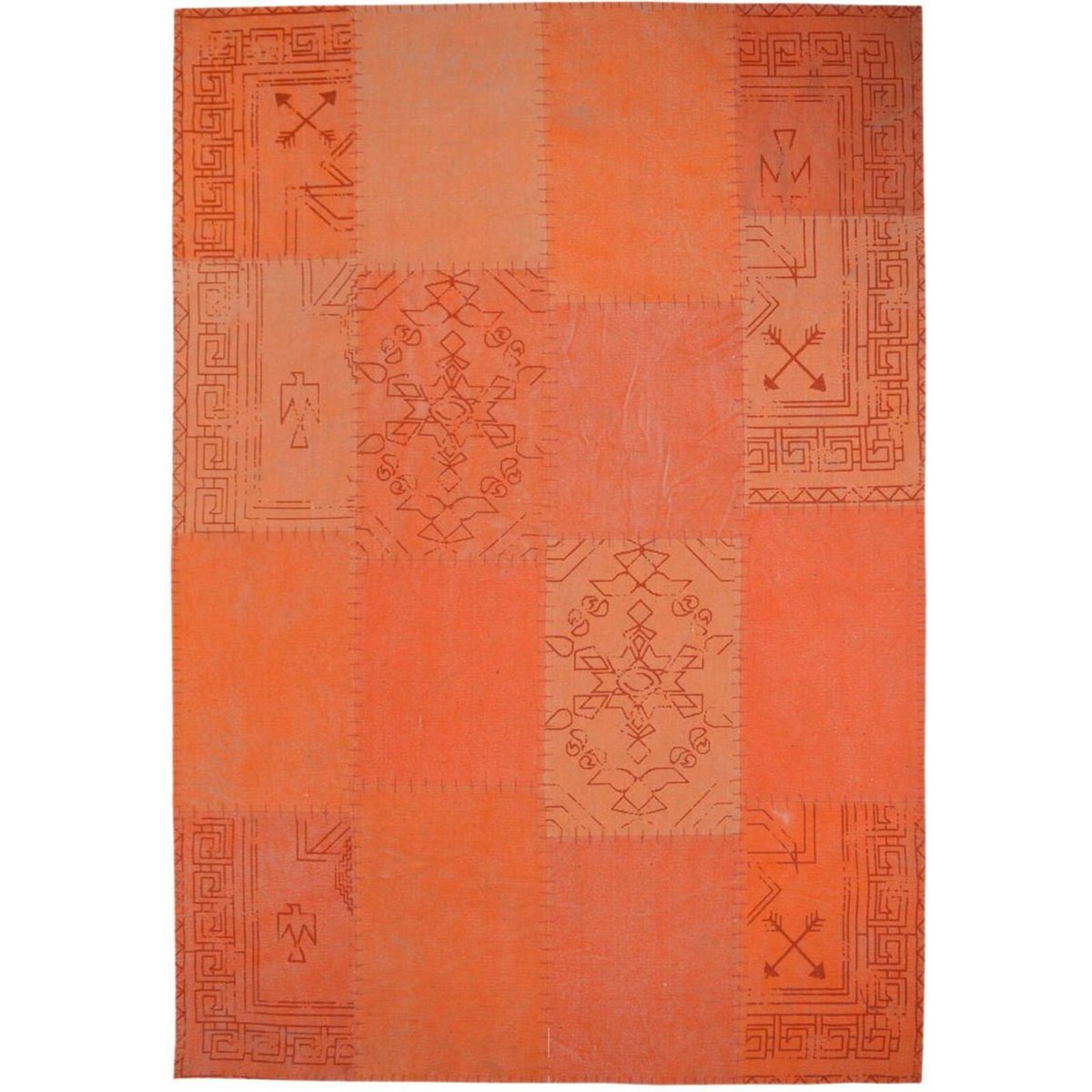 Tapis en coton fait main, LYRICAL multicolore, orange, ARTE ESPINA
