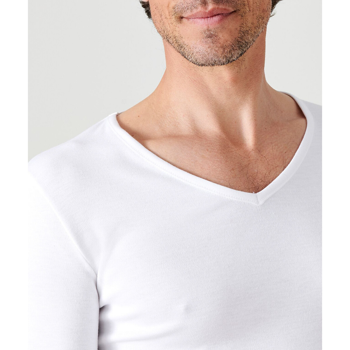 T-shirt col v Thermolactyl "Le 102", degré 3 blanc, DAMART