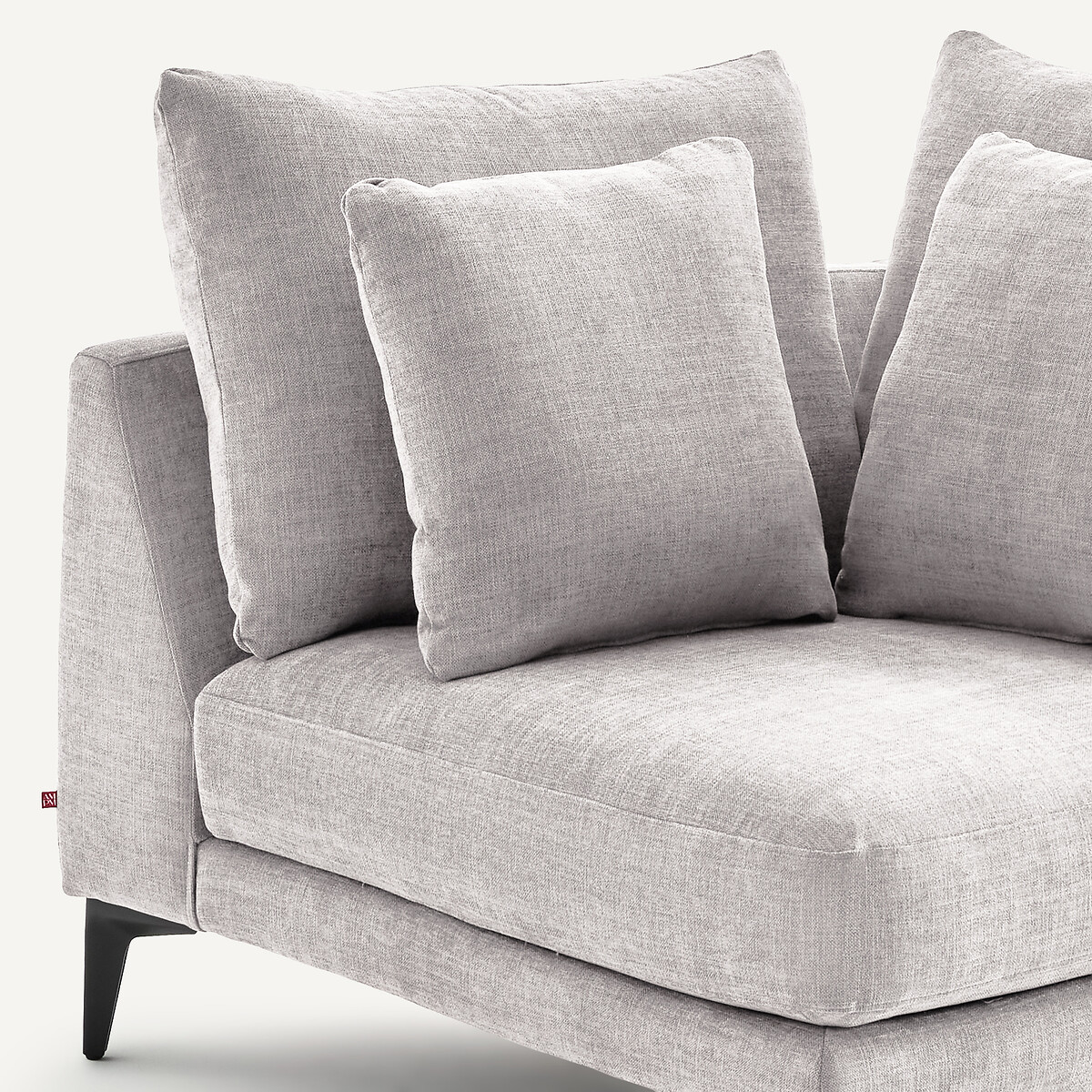 Canapé d'angle en polyester coton, MODERNISTE gris clair, EMMANUEL GALLINA X AM.PM