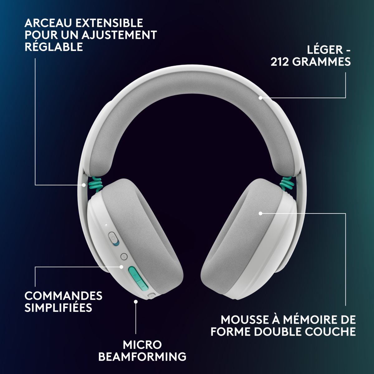 Casque gamer G325 Blanc couleur unique, LOGITECH