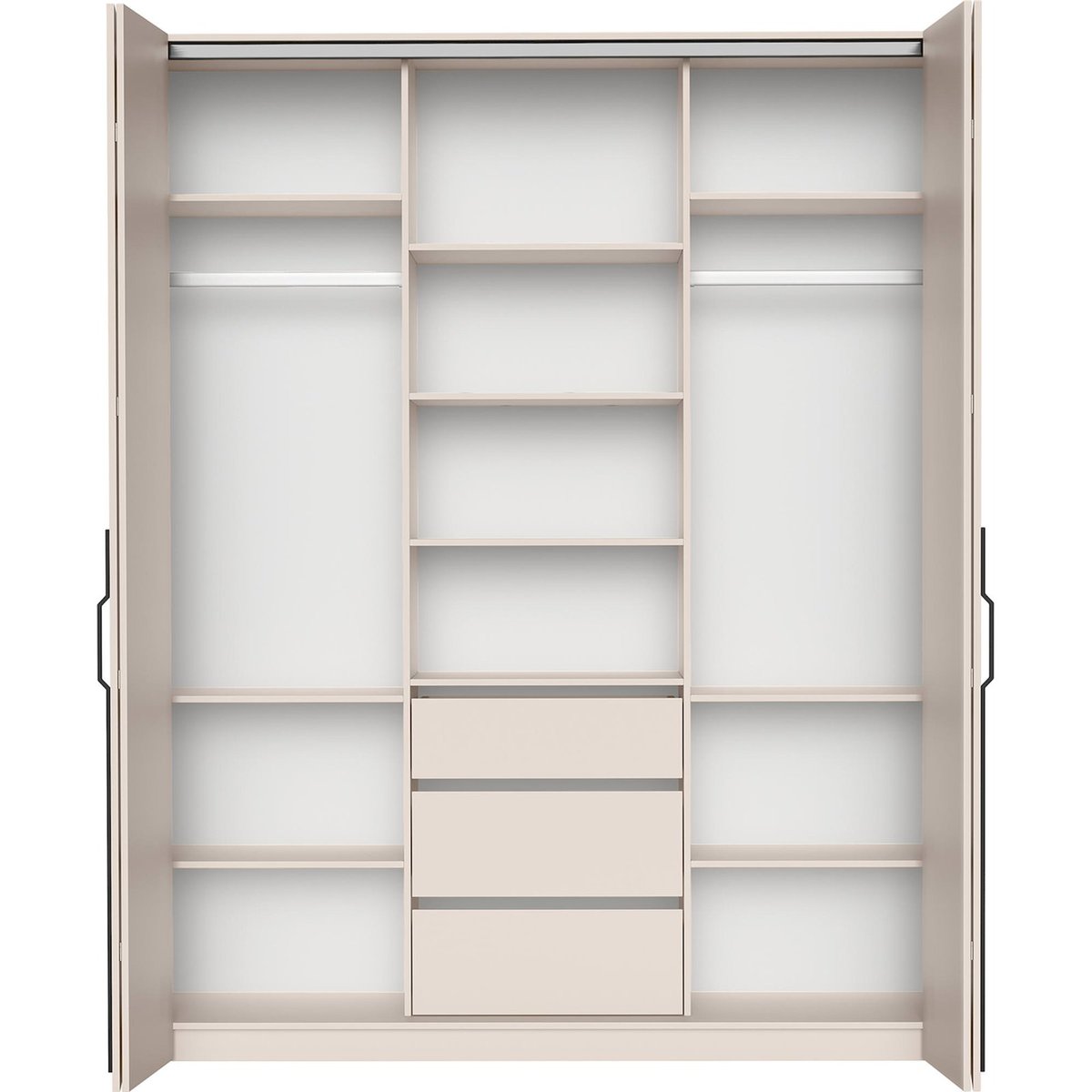 Armoire 2 portes 3 tiroirs collection BARI cachemire, RECOLLECTION