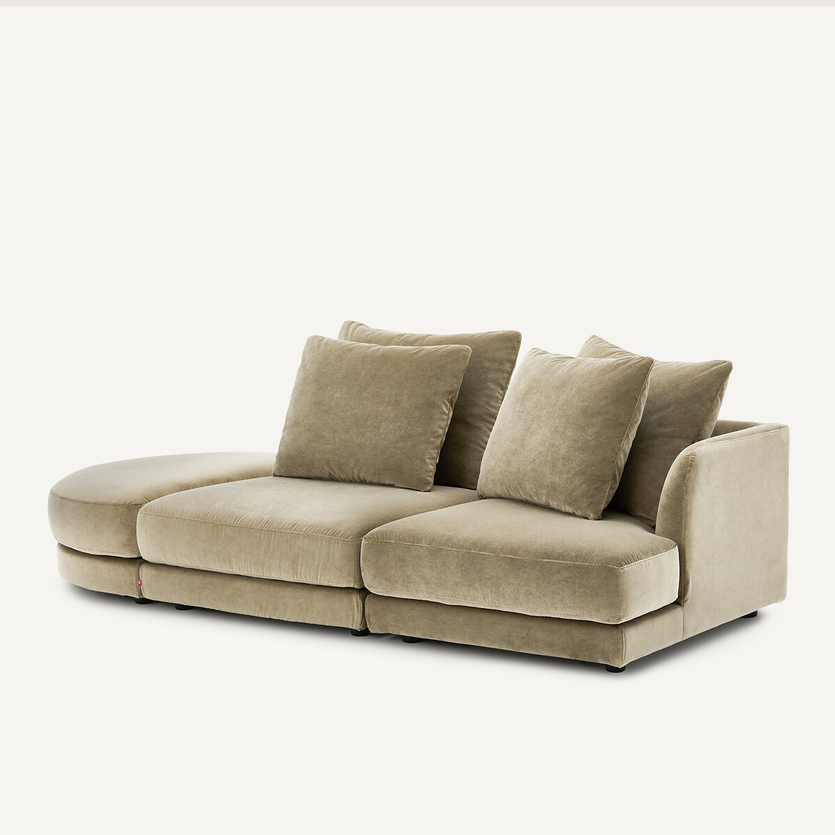 Repose-pieds modulable en velours de lin, TIBERIO tilleul, AM.PM