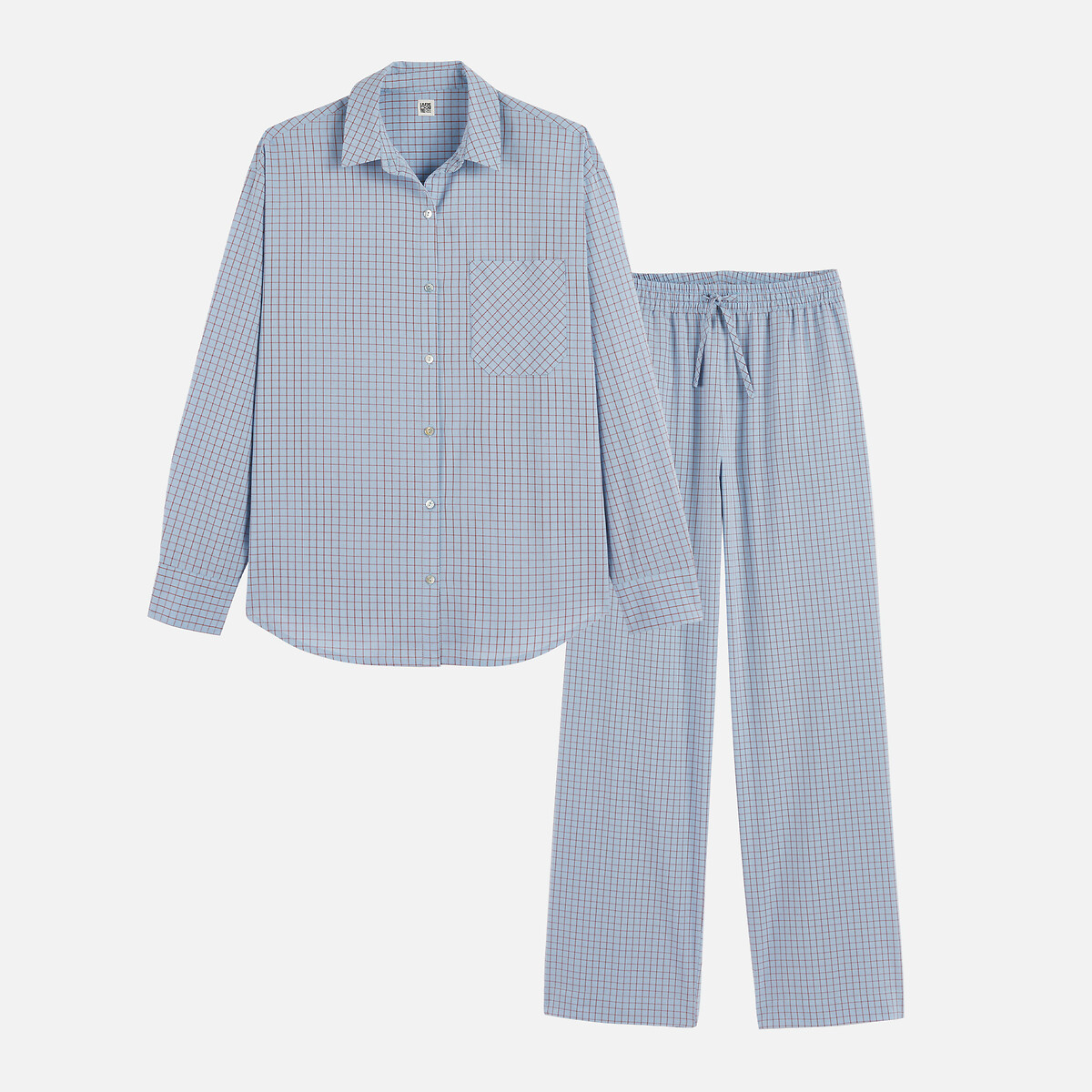 Pijama de popelín a cuadros cuadros, LA REDOUTE COLLECTIONS