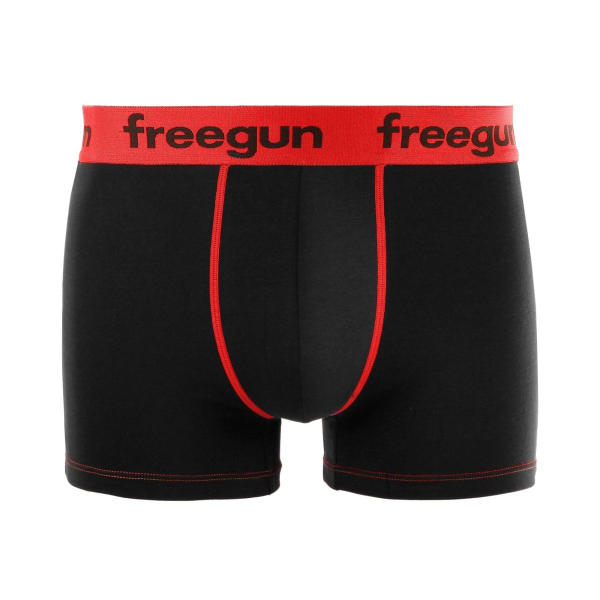 Lot De 9 Boxers Coton Uni noir/gris/bleu/blanc/rouge, FREEGUN