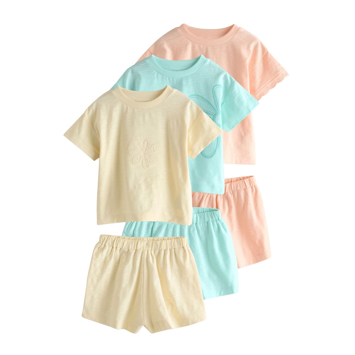 Pyjama à détails brodés, lot de 3 multi-couleurs, NEXT