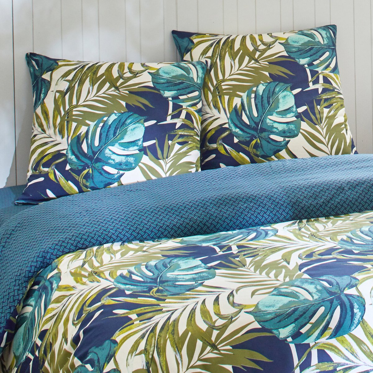 Parure housse de couette coton imprimés, terceira vert vert, C DESIGN HOME TEXTILE