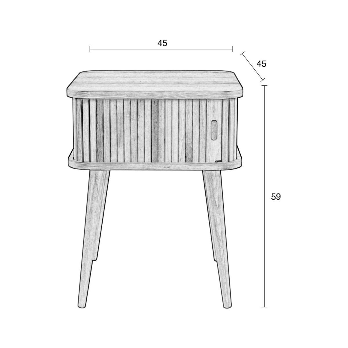 Table d'appoint design en bois - Barbier bois foncé, ZUIVER