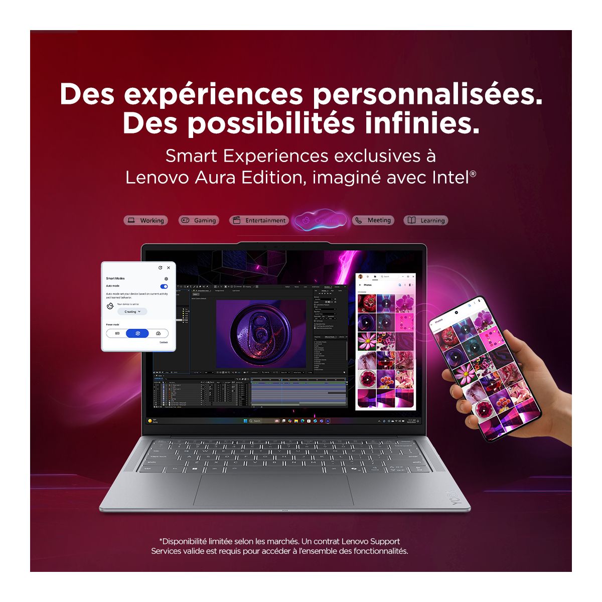 Ordinateur portable Yoga Slim 7 14IPH11 14" OLED Intel Core Ultra 5 322 16 Go RAM LPDDR5x SSD 512 Go couleur unique, LENOVO