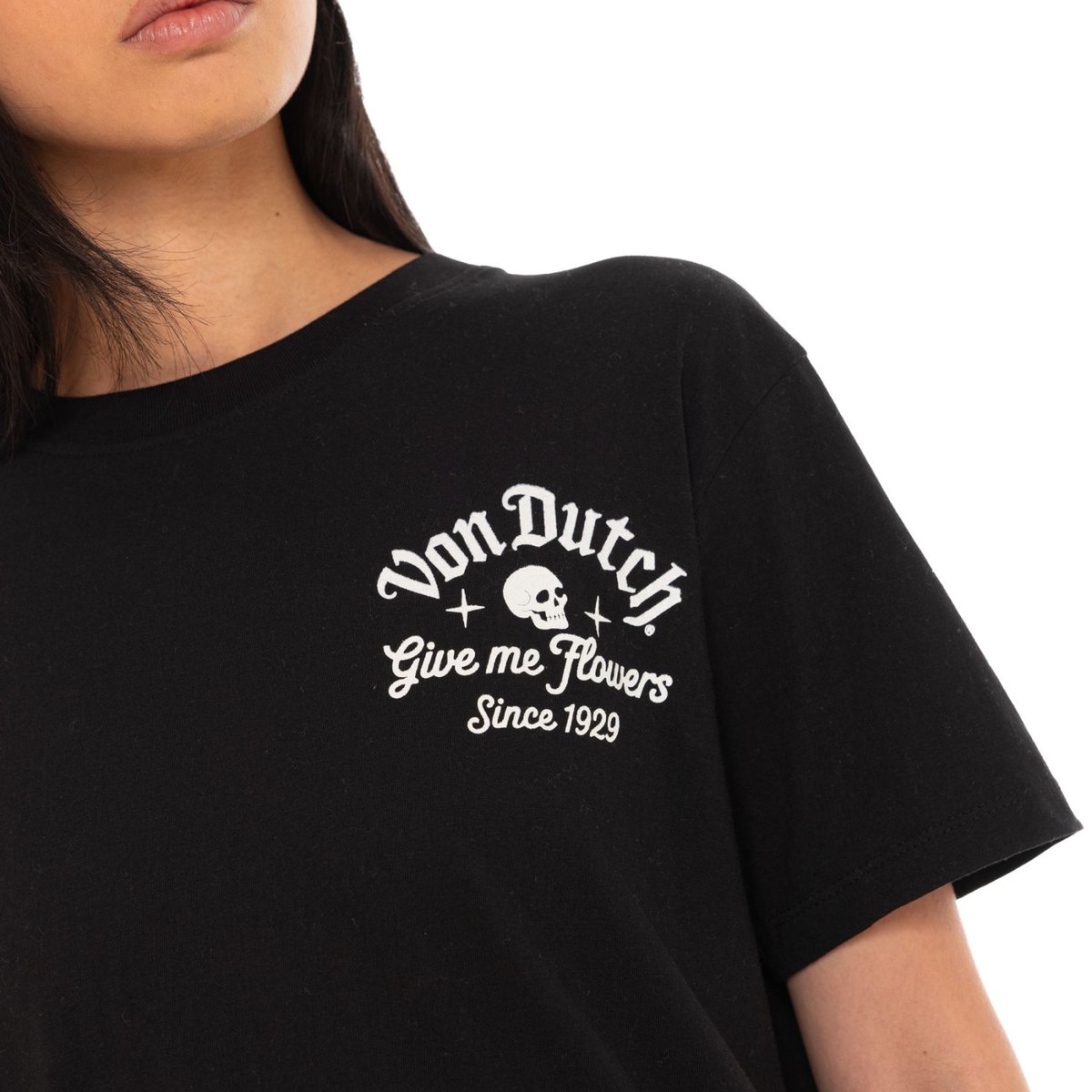 Tee Shirt coton ROSE noir/blanc, VON DUTCH