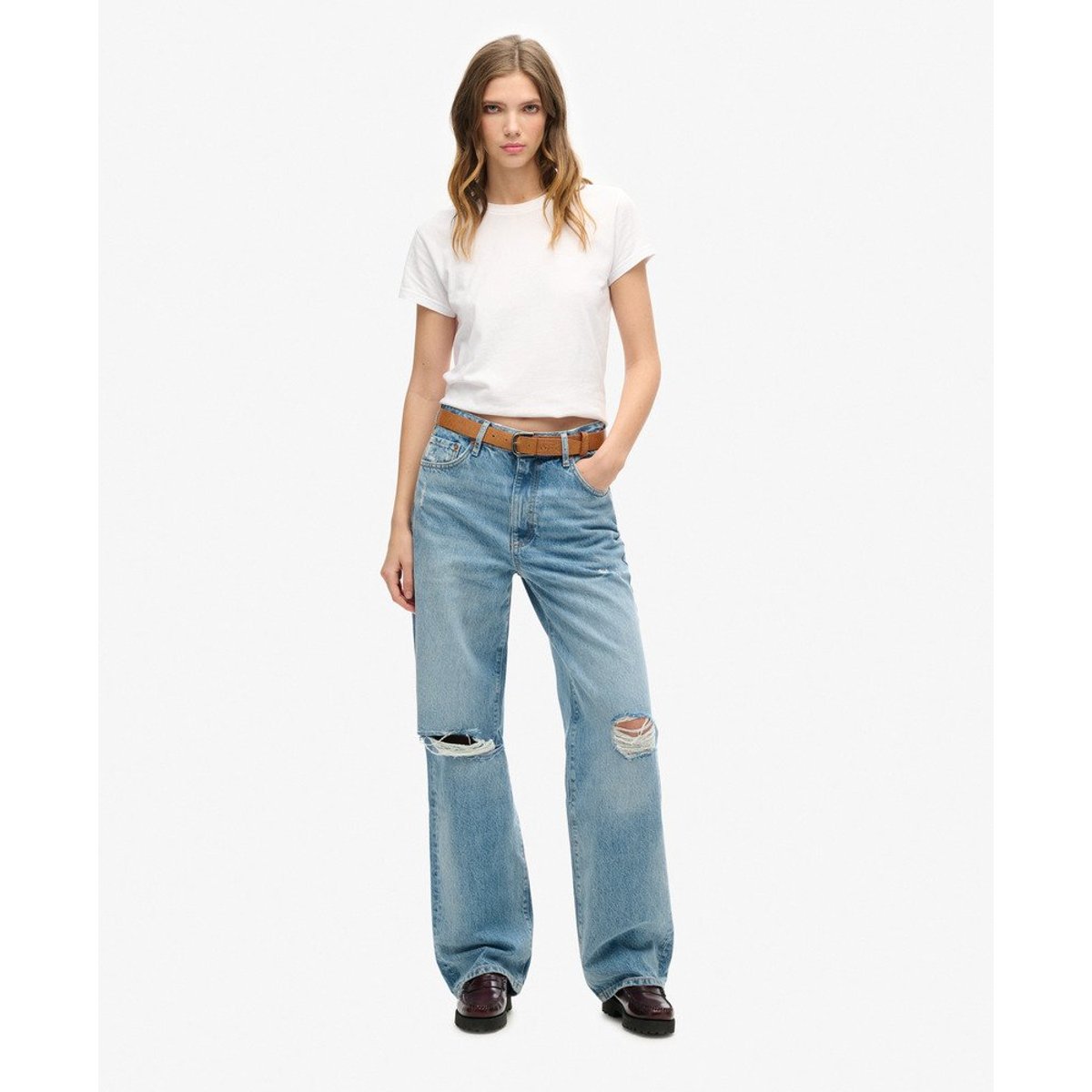 Jean large en coton bio vintage custom spring, SUPERDRY