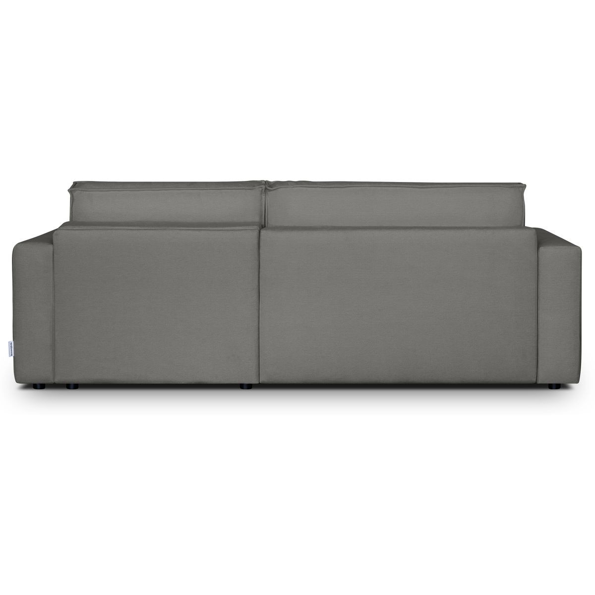 Canapé d'angle à droite convertible 3 places en tissu chenille - ASTI gris, HOMIFAB