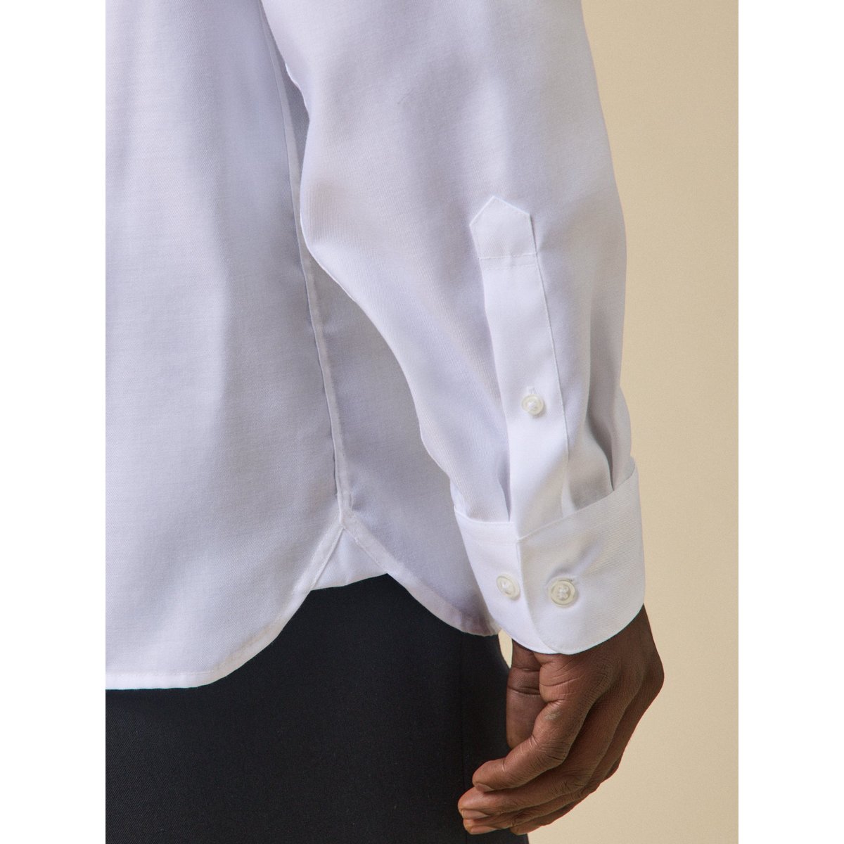 Chemise twill uni  coupe ajustée blanc, CYRILLUS