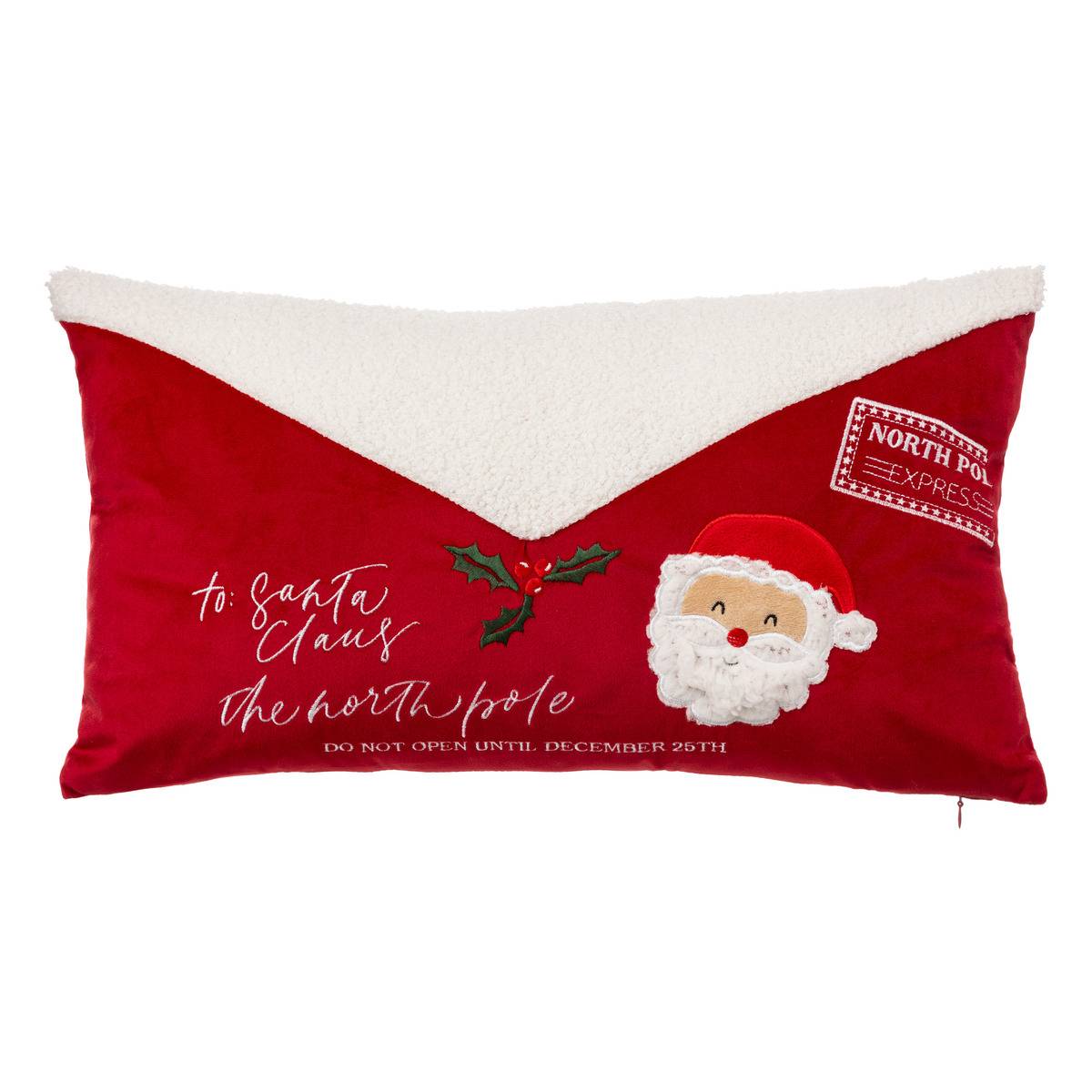 Coussin lettre Père Noël 50x30cm multicolore, ATMOSPHERA