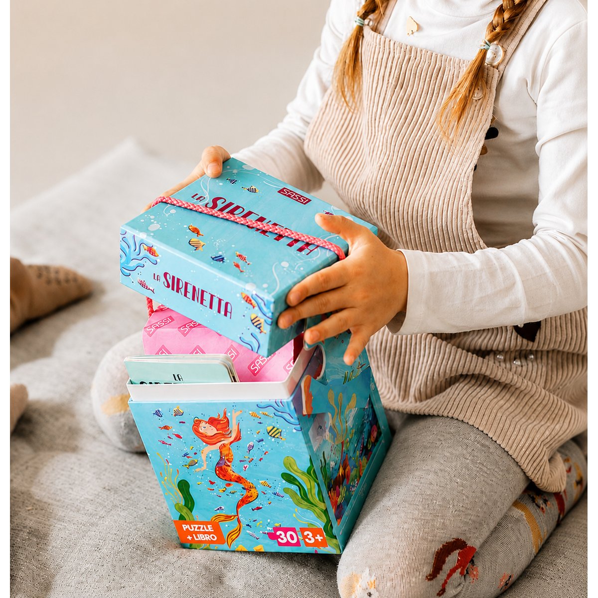 Puzzle et livre La petite sirène turquoise, SASSI