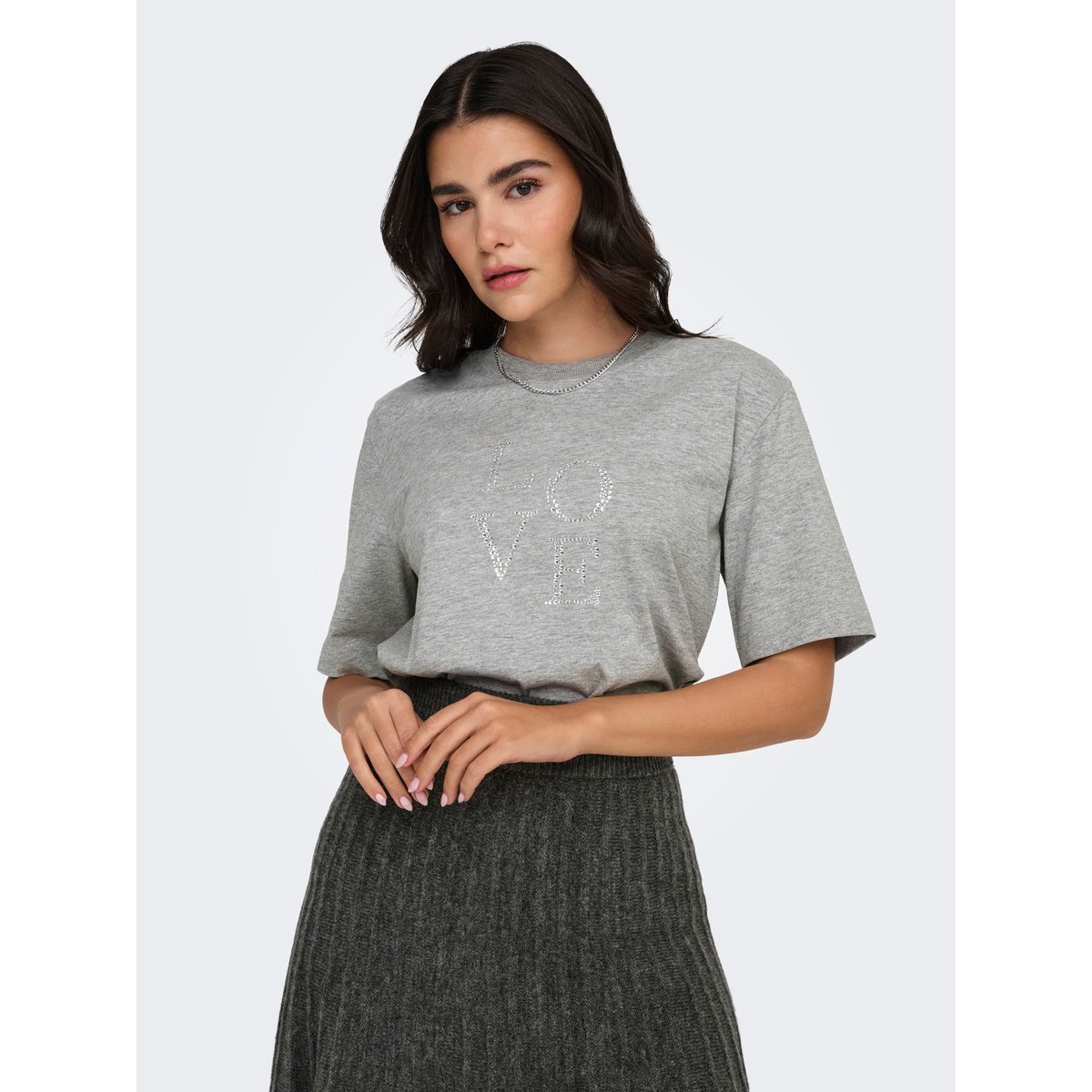 T-Shirt medium grey melange, JDY