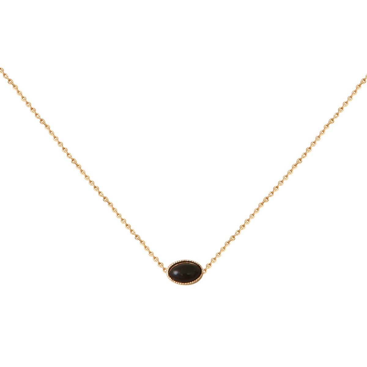 Collier cab ovale onyx noir, CAROLINE NAJMAN