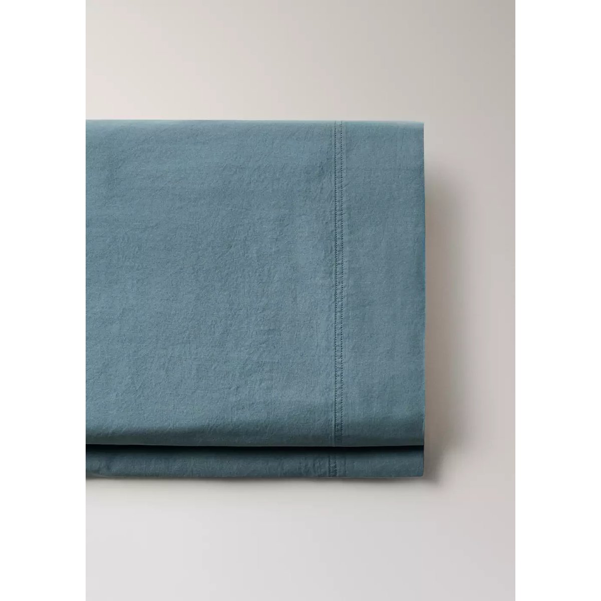 Drap plat en 100 % coton satin Lit 135/140 cm vert forêt, MANGO HOME
