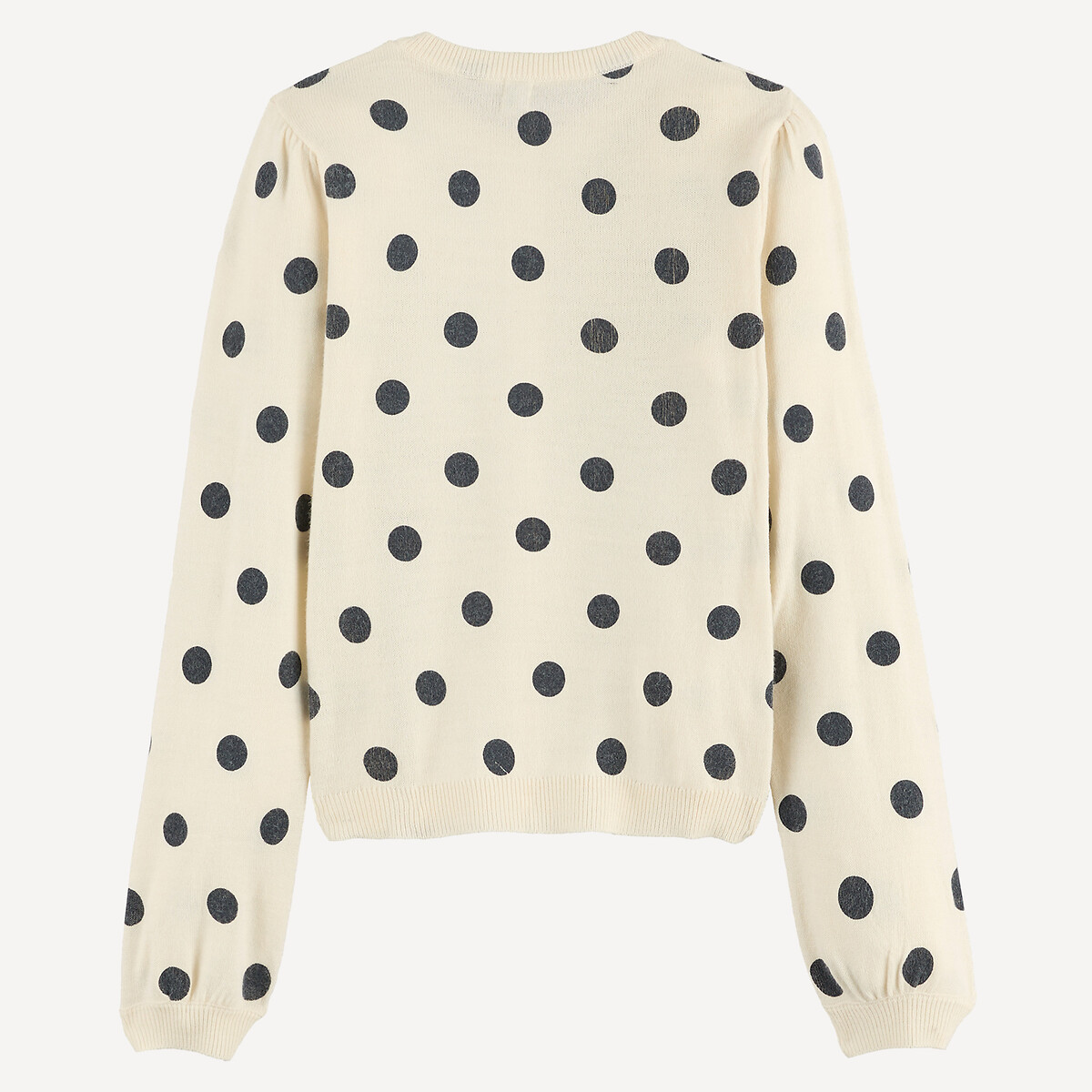 Cardigan en fine maille, motif à pois imprimé pois, LA REDOUTE COLLECTIONS