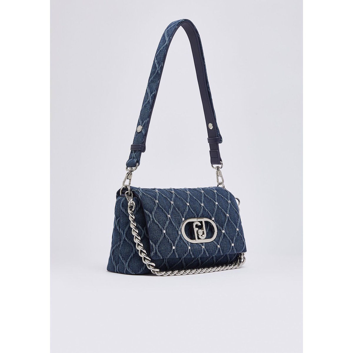 Sac LaPuffy moyen en denim denim bleu, LIU JO