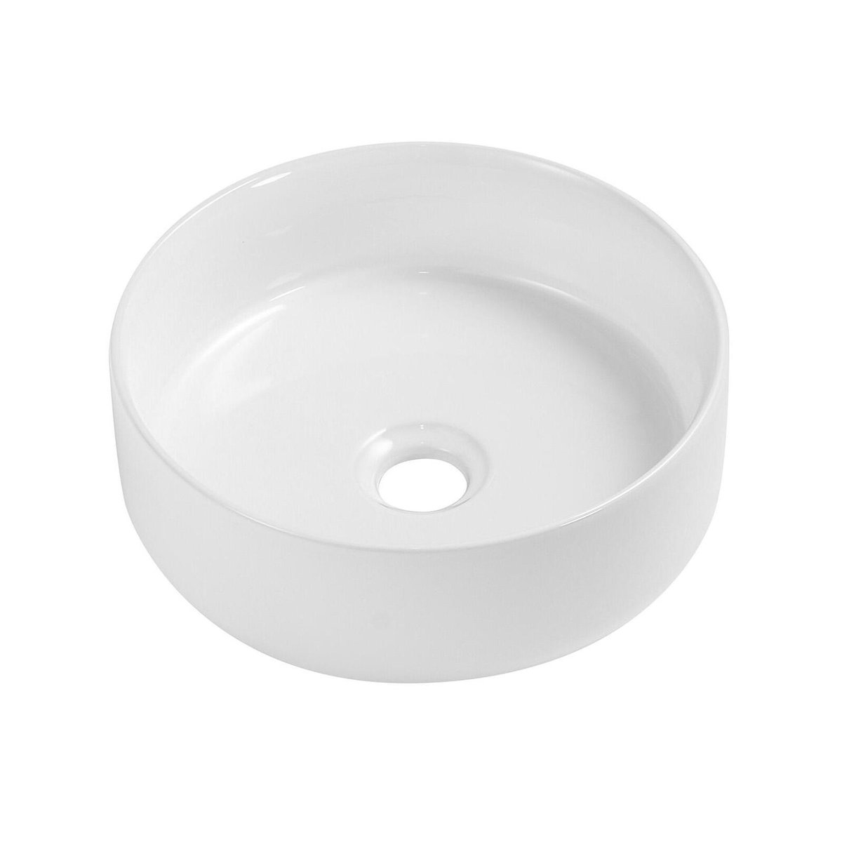 Vasque à poser ronde en céramique blanche 30cm MII blanc, MOB IN