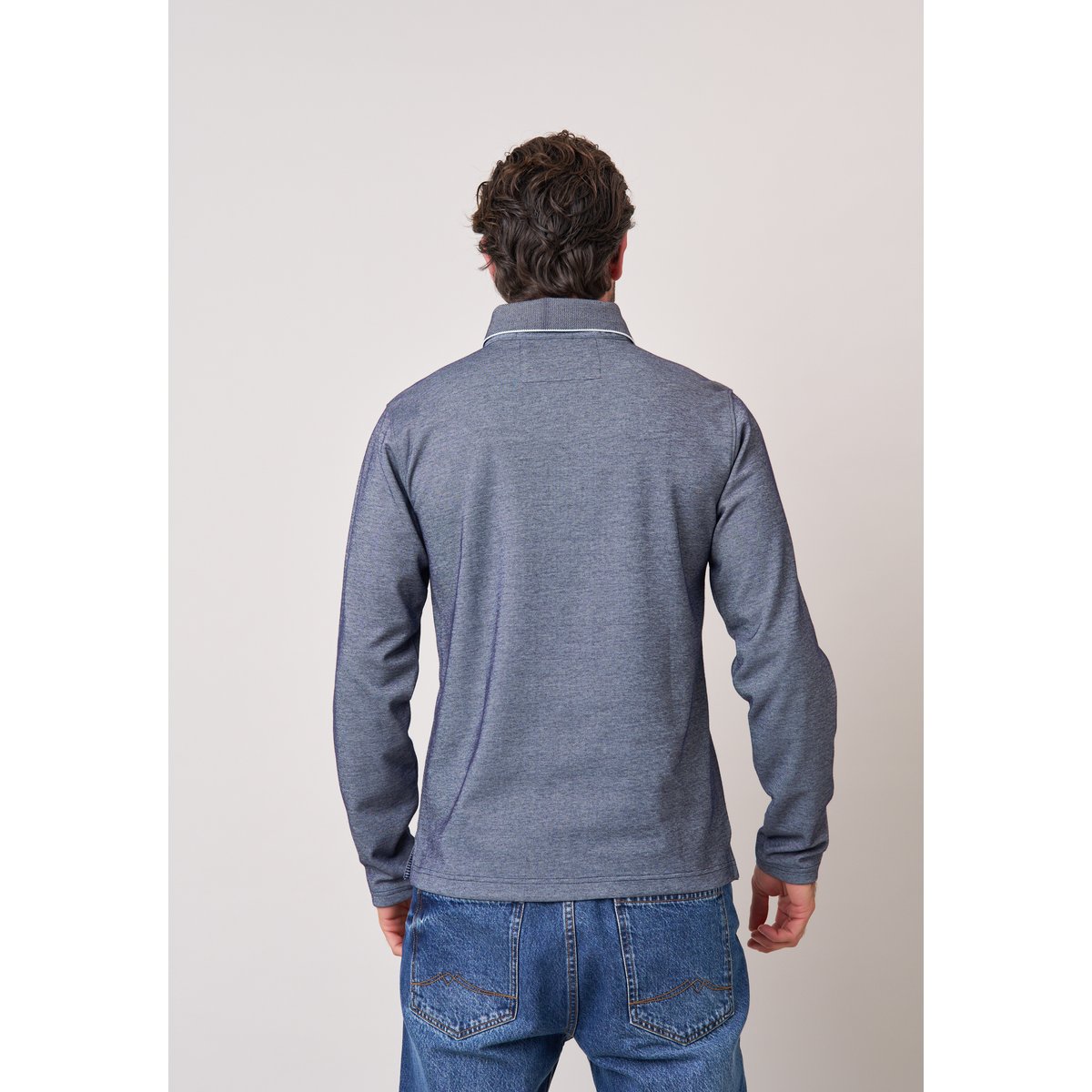 Polo regular homme avec col contrasté VELVORI navy, DEELUXE