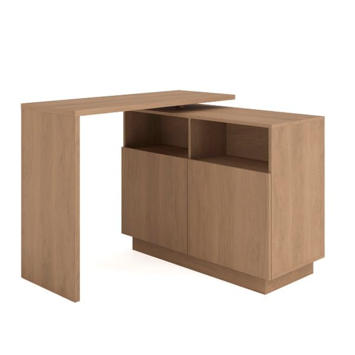 Îlot central cuisine 125cm plateau pivotant naturel, ZAGO