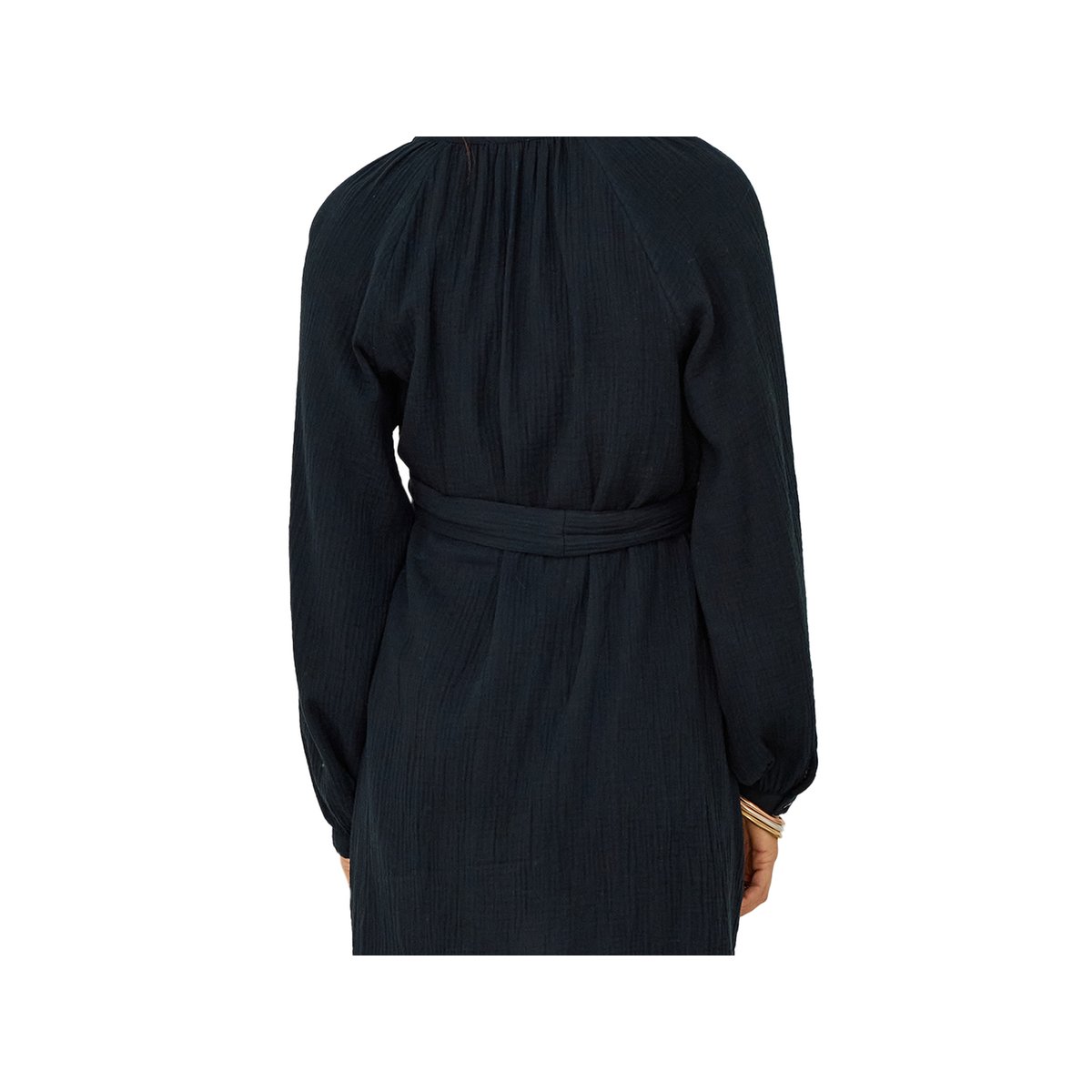 Robe courte en gaze de coton grossesse et allaitement noir, VERTBAUDET