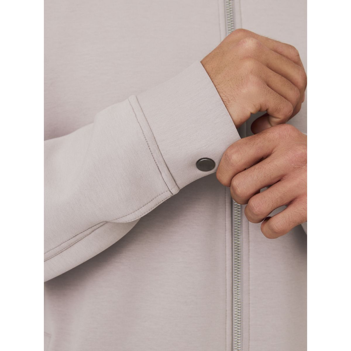 Veste-chemise zippée en néoprène doux gris glacé, NEXT