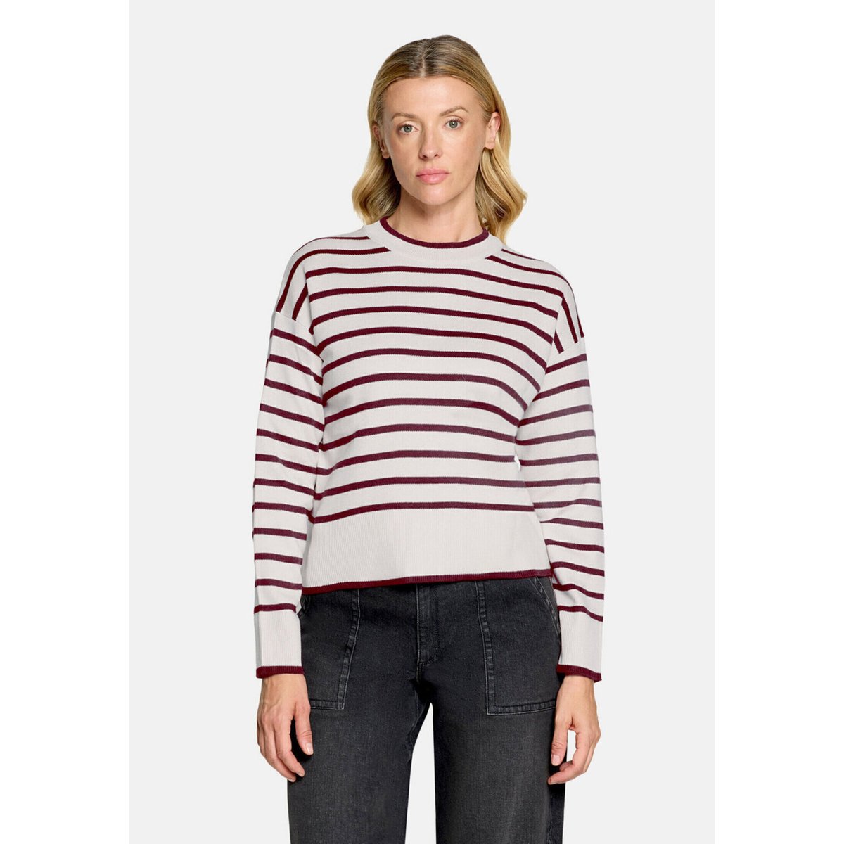 Pull-over en maille à rayures cream/dark red, BETTY & CO