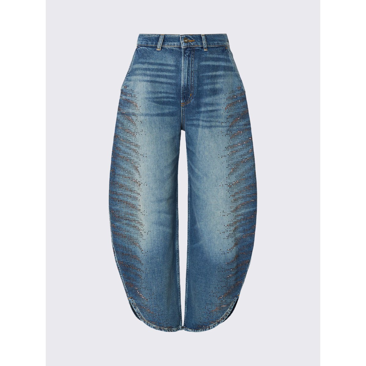 Jean balloon avec micro-strass denim bleu, LIU JO