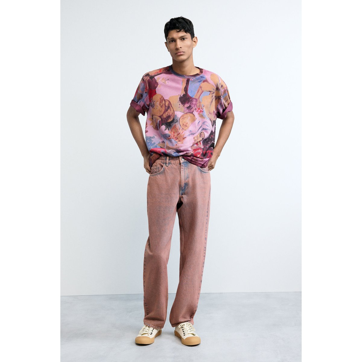 T-shirt imprimé floral rouge, DESIGUAL