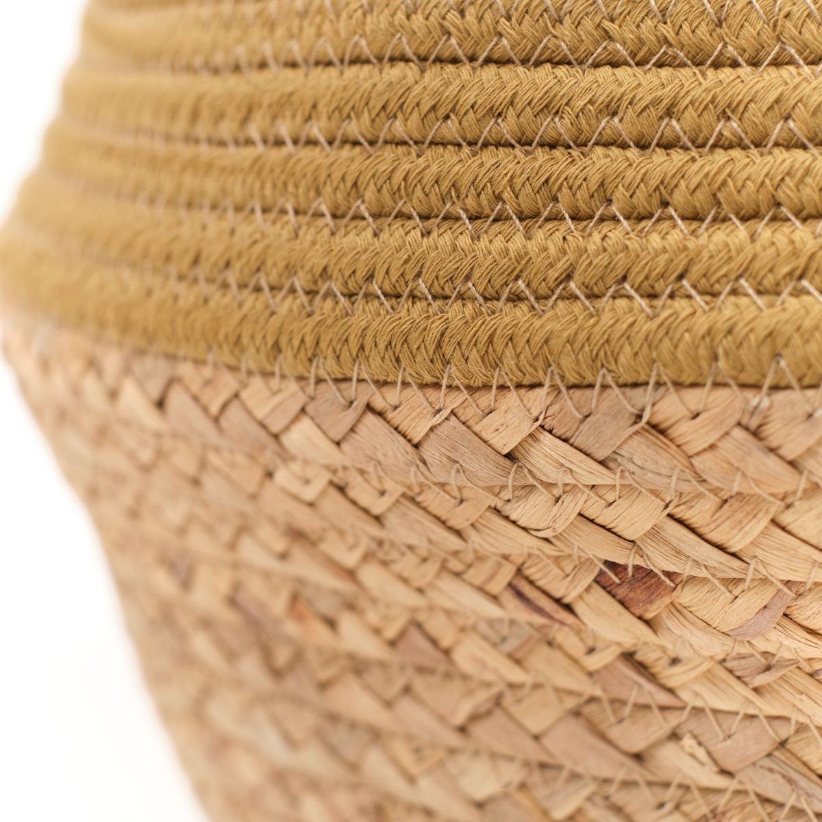 Panier rond tressé coton uni LA FACTORY bronze, FACTORY