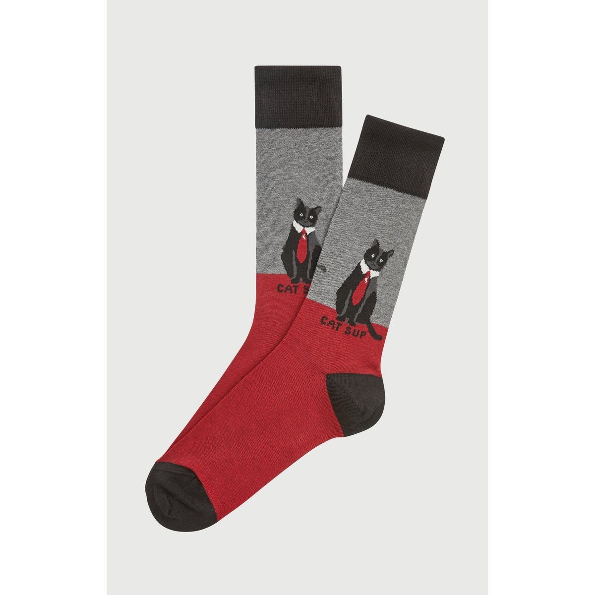 Chaussettes en coton imprimé Cat sup Gris gris, ARTHUR
