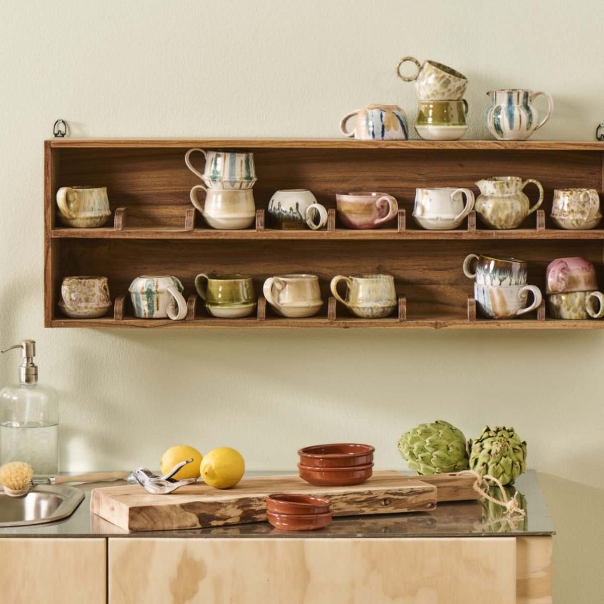 Etagère murale à mugs bois recyclé  Unika bois clair, IB LAURSEN