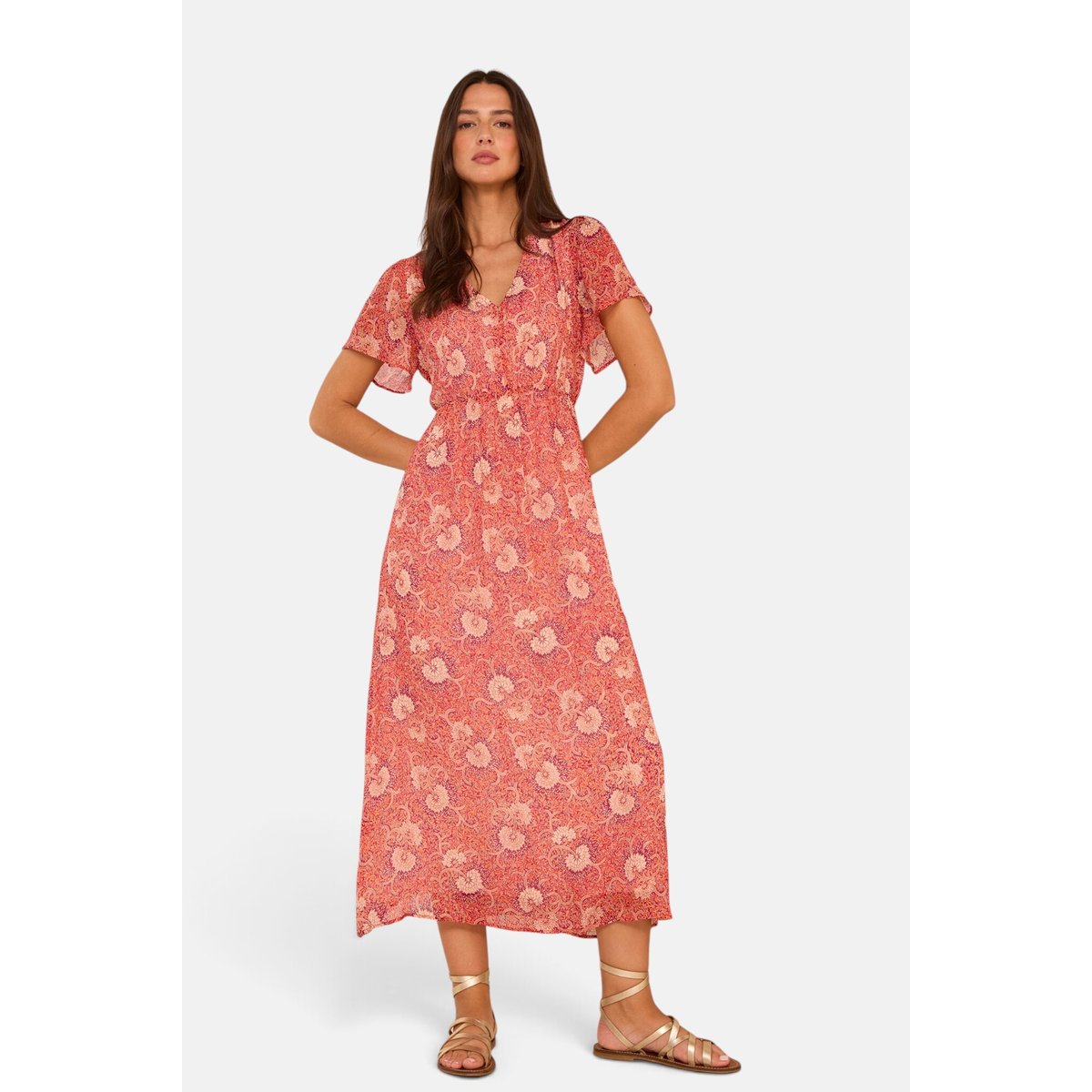 Robe fluide imprimée PRUDENCE fuchsia, Maison 123