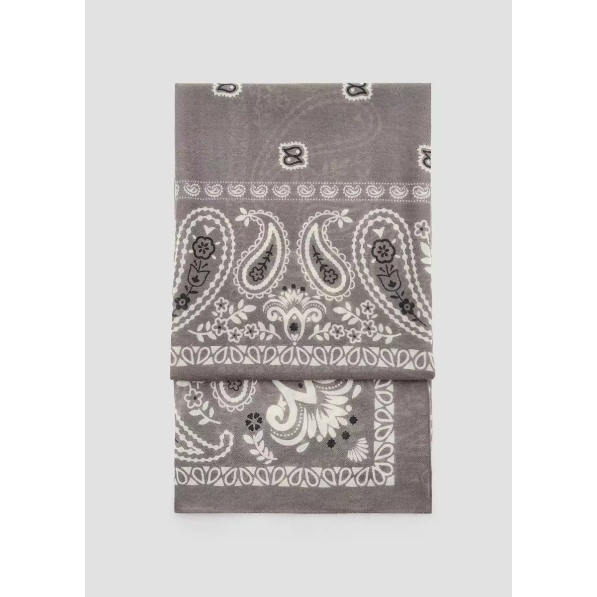 Foulard imprimé paisley gris, MANGO