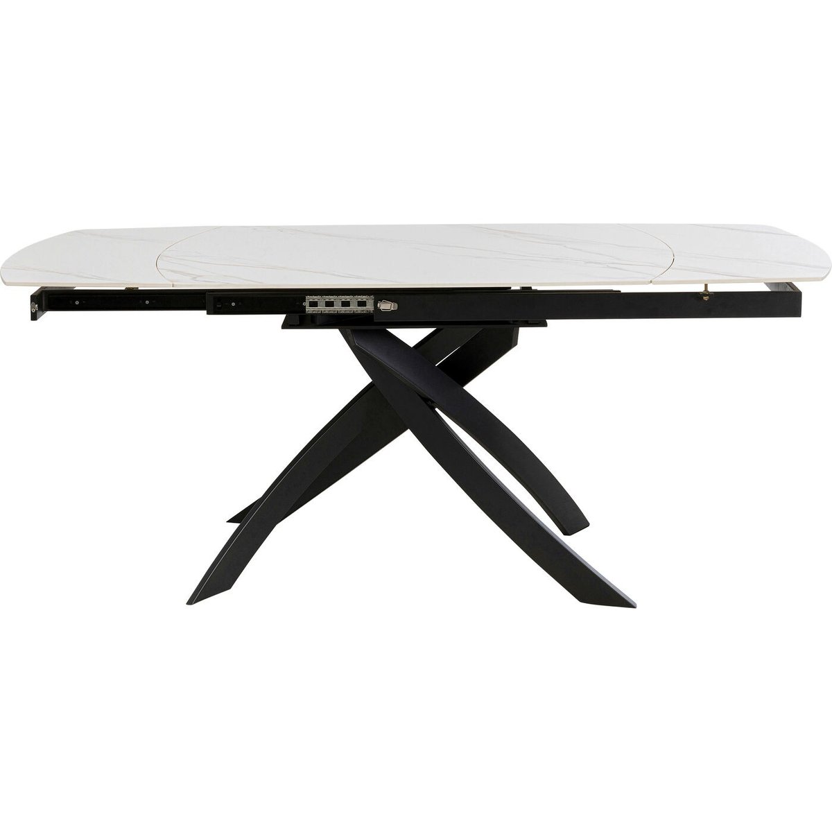 Table à rallonges en grès, TWIST blanc, KARE DESIGN