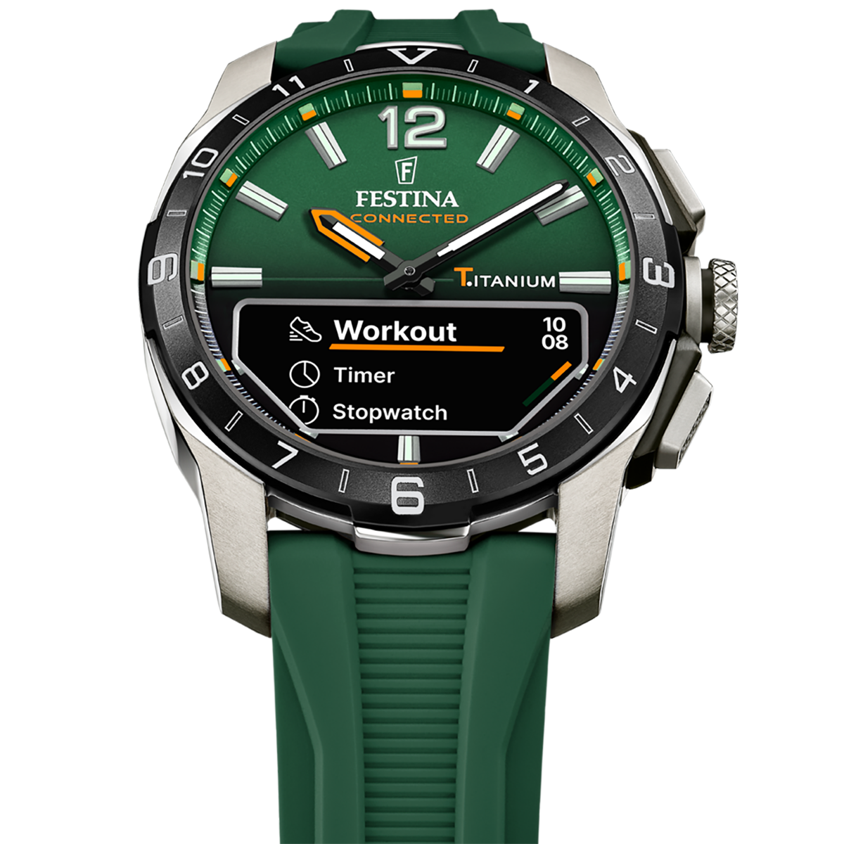 Montre Analogique Digital CONNECTED D anthracite noir vert, FESTINA