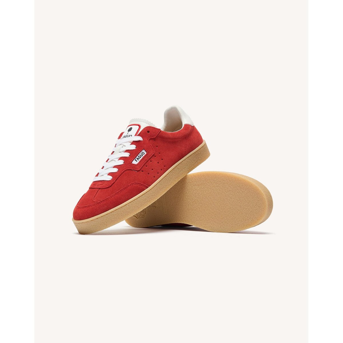 Baskets basses suede LUMBO rouge, FAGUO