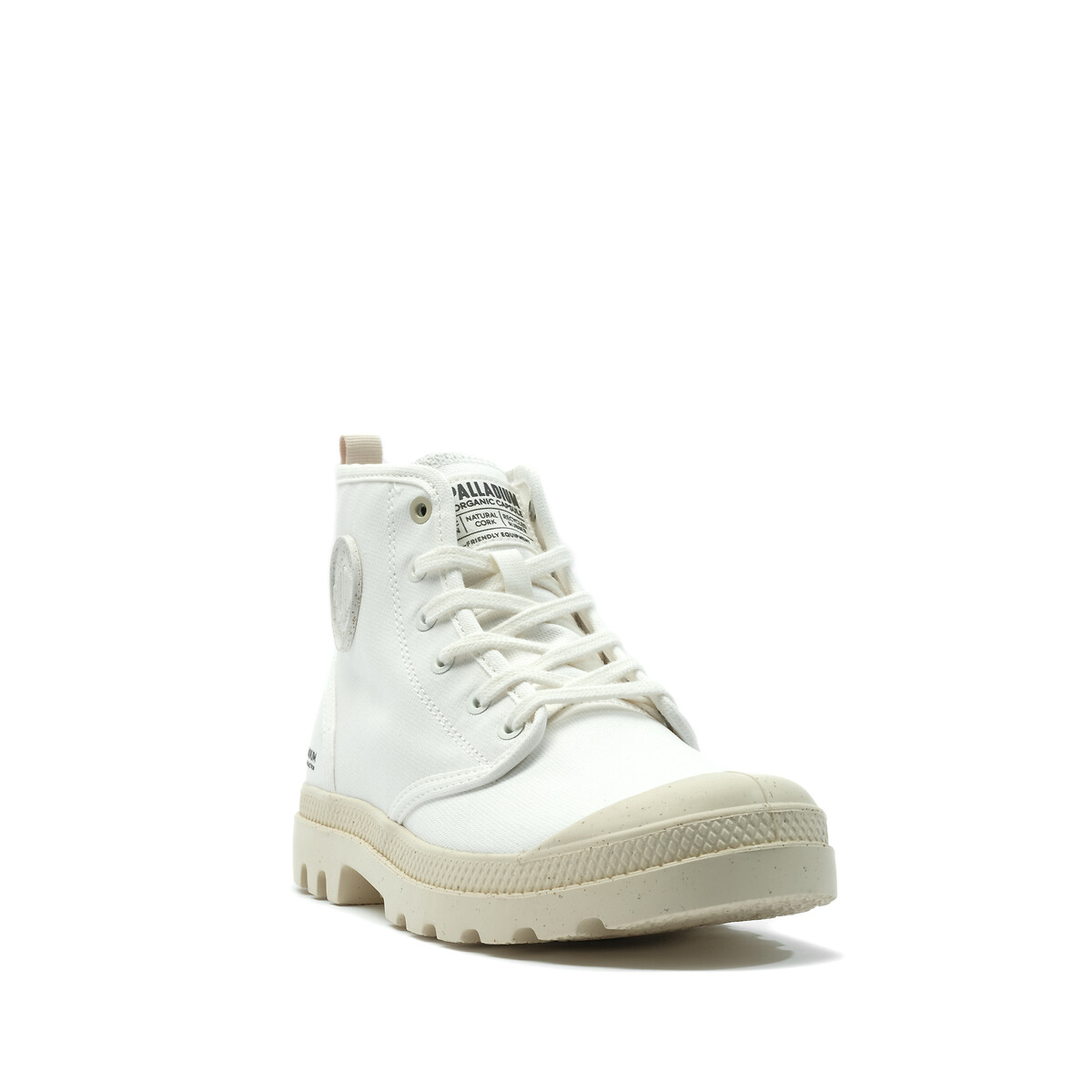 Sneakers alte Pampa Hi Zip Organic bianco, PALLADIUM