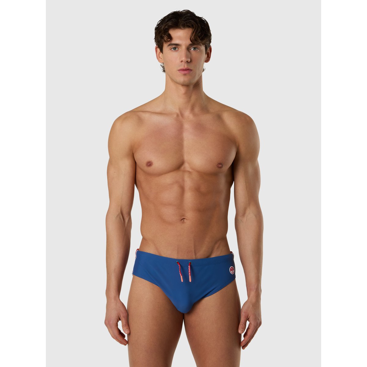 Slips de bain avec bandes latérales bleu électrique, NORTH SAILS