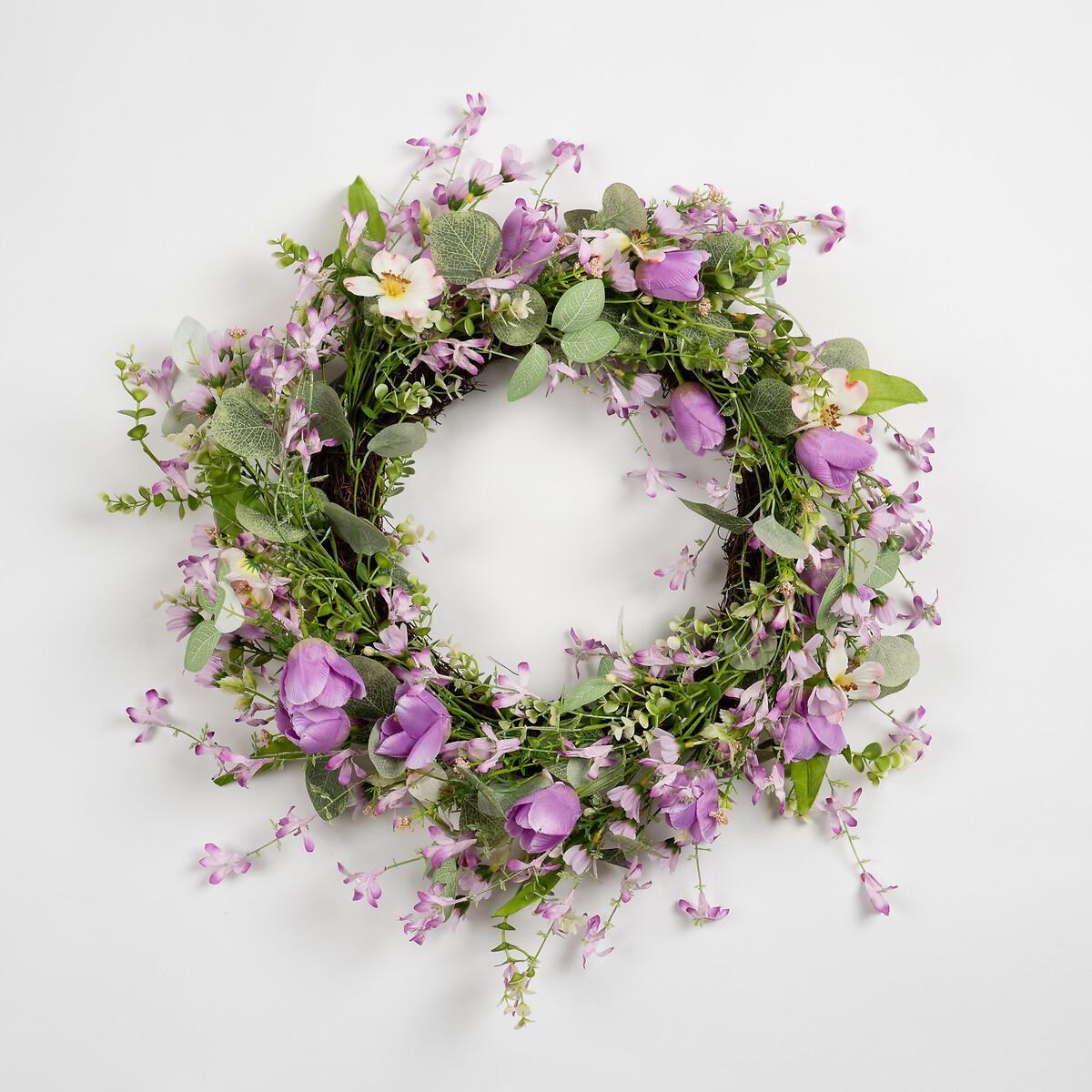 55cm Tulip Wreath lilac, SO'HOME