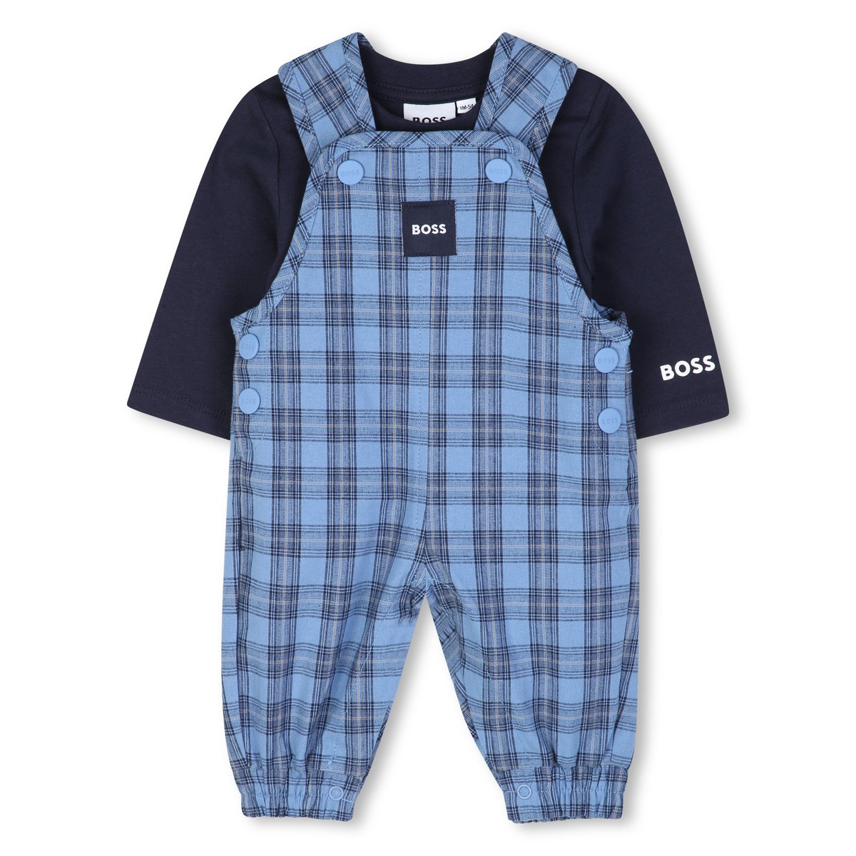 Ensemble salopette et tee-shirt ashleigh blue, BOSS KIDSWEAR