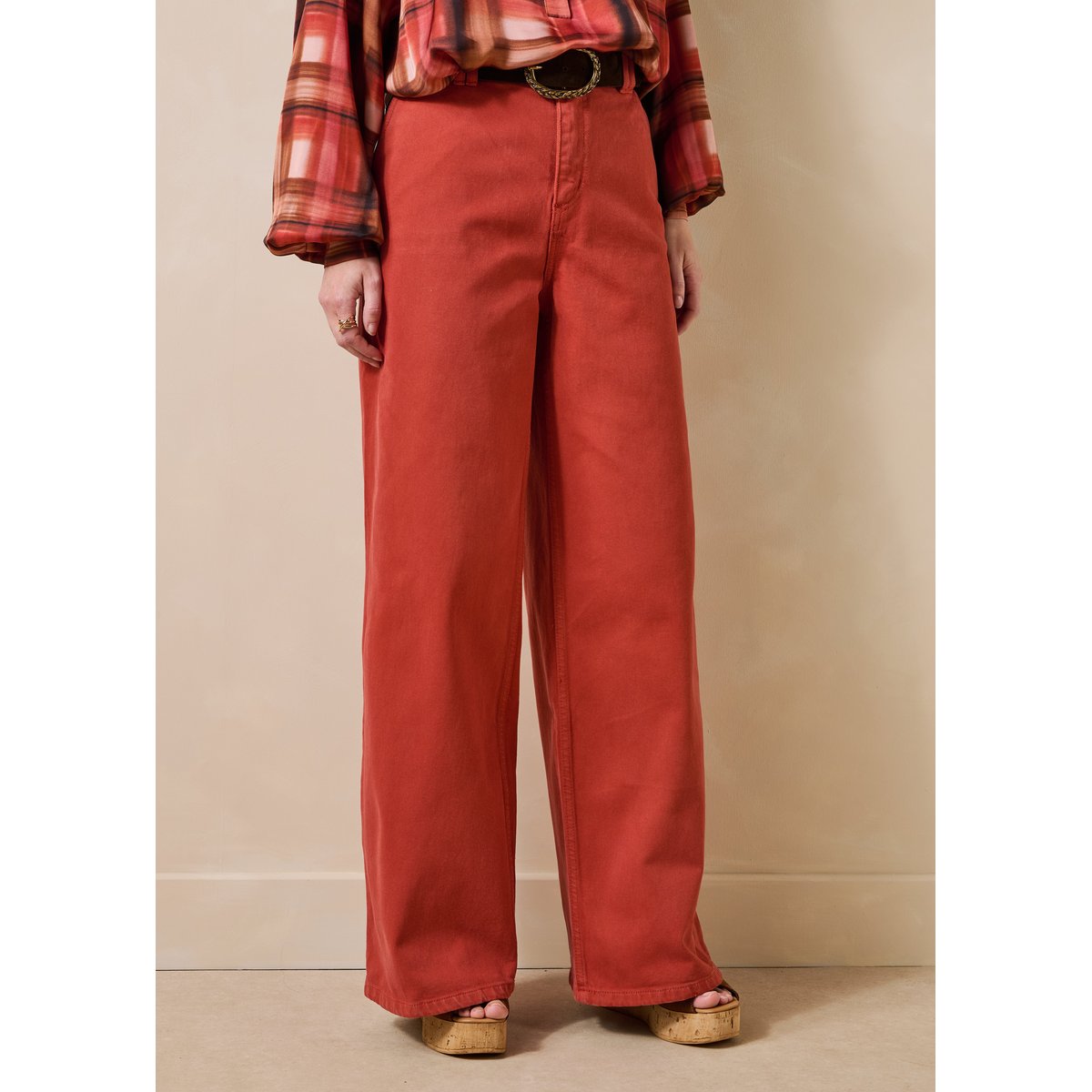 Jean droit taille haute en coton biologique fox, LA FEE MARABOUTEE