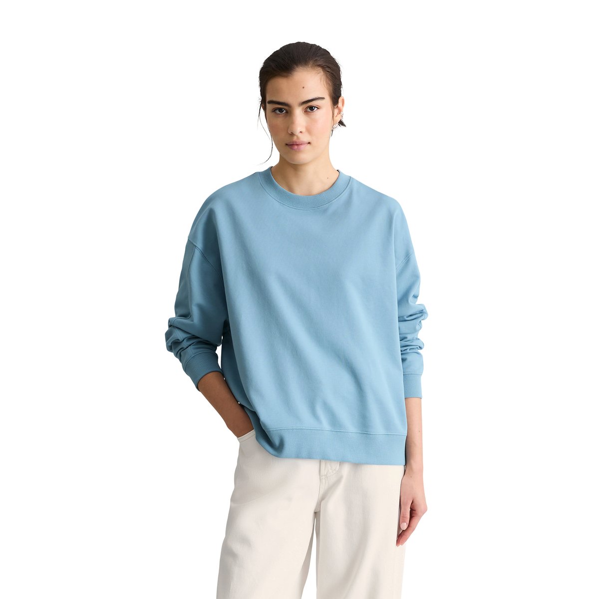 Sweat-shirt DfC oversize en pur coton organique bleu clair, MARC O’POLO DENIM